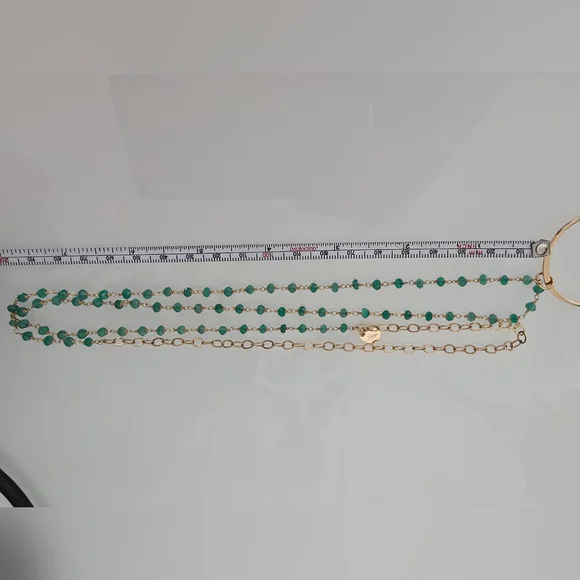 Mai Kaui / Tahiti Signature Big Love Whisper Necklace Goldfilled W Apatite Beads - Picture 3 of 5